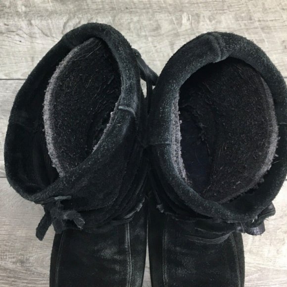 Steger Mukluks Shoes Steger Mukluks Black Leather Traditional Snow